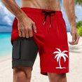 thumbnail image 2 of Kcolen Mens Swim Trunks 5 Inch Inseam Drawstring Board Shorts Men's Stretchy Upf Bathing Suit Compression Liner Summer Beach Swimwear, 2 of 4