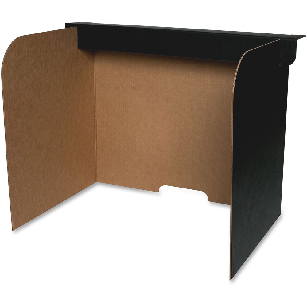Flipside, Fold/Lock Desktop Privacy Screen, 24 / Pack, Black,Brown