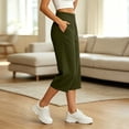 thumbnail image 5 of JOANKDMI Cropped Sweatpants for Women High Waisted Capri Pants Wide Leg Lounge Trousers with Pockets Athletic Loose Fit Casual Activewear for Yoga Workout and Gym, 5 of 9