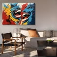 thumbnail image 6 of Abstract Artwork Features Two Vibrantly Colored Exaggerated Open Mouth With Sharp Teeth Poster Decorative Painting Canvas Wall Art Living Room Posters Bedroom Painting,Frame-style,24x36inch(60x90cm), 6 of 8