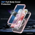 thumbnail image 4 of Ancove for iPhone 15 Pro Max Case with Invisible Magnetic Stand, Compatible with Mag-Safe Military-Grade Protection with Built-in Screen Protector, Shockproof Phone Case for Women Men,Pink, 4 of 6