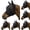 Black, variant on 2/3/5Pcs Elastic Fly Mask for Horses with Ears Comfortable Mesh - Breathable UV Protection Horse Face Covering, Pull On Bug Eye Mask for Riding Supplies