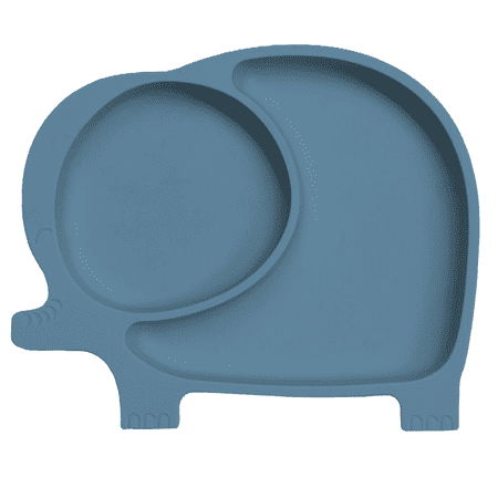Sage Spoonfuls Elephant Silicone Plate for Toddlers, Babies, Baby-Led Weaning, Kids, 100% Silicone, Strong Suction Base, Divided Compartments, Microwave & Oven Safe, Dishwasher Safe, BPA Free