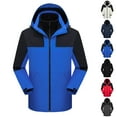 thumbnail image 1 of Sentmoon Light Jackets for Men Color Block Long Sleeve Drawstring Winter Coats for Men Oversized Zipper Windbreaker Waterproof Mens Hoodie Fall Soft and Comfortable for Climbing and Hiking, 1 of 8