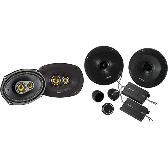 Kicker 46CSS654 CS-Series CSS65 6.5-Inch (160mm) Component System with .75-inch tweeters w/ 46CSC6934 6x9" Coaxial Bundle