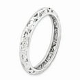thumbnail image 3 of 925 Sterling Silver Stackable Expressions Rhodium Carved Ring Size: 6; for Adults and Teens; for Women and Men, 3 of 5