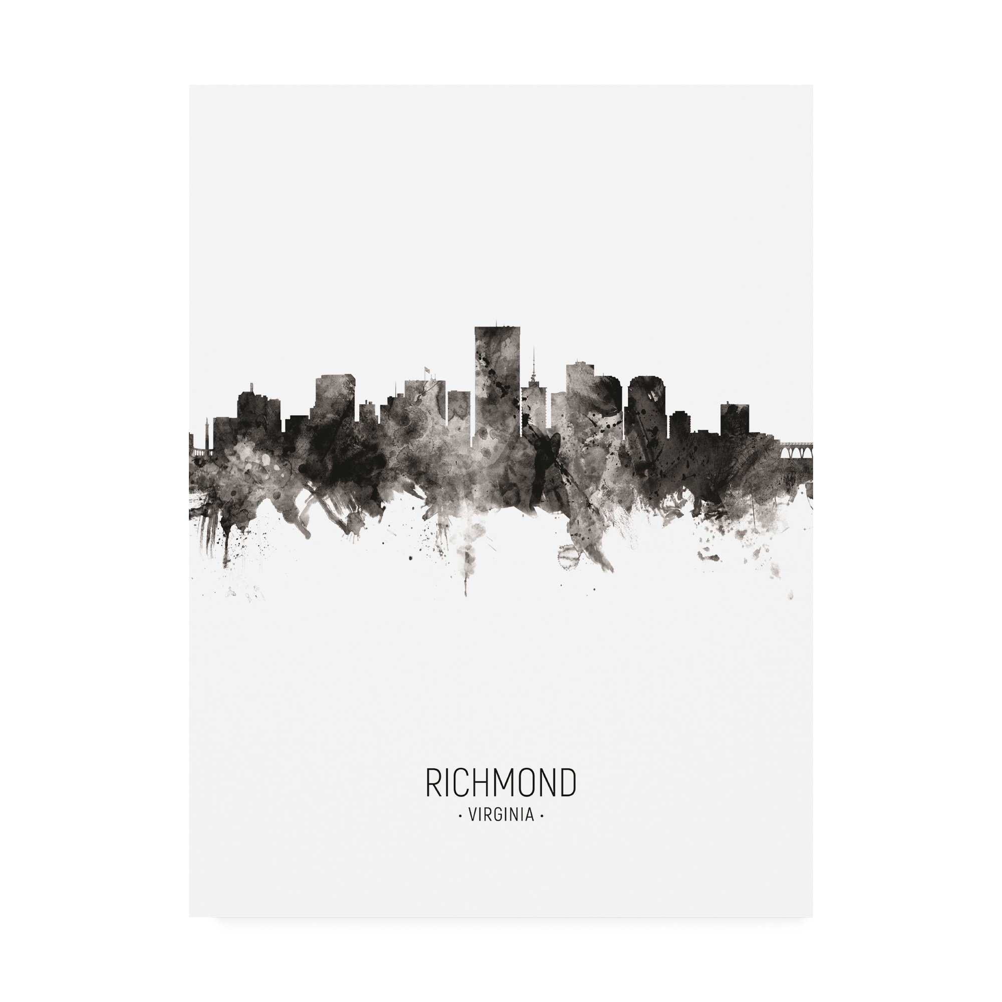 Trademark Fine Art 'Richmond Virginia Skyline Portrait II' Canvas Art by Michael Tompsett