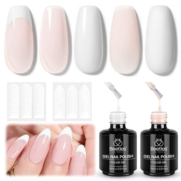 Kit de manicura Beetles French Manicure White Nude Pink Gel