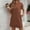 Coffee Womens Dresses, variant on kttectoa Crewneck Short Sleeve Dress for Ladies Ribbed Pockets Casual Sun Dress Solid Dresses Flowy Dresses for Women Comfy Dress for Street Wear