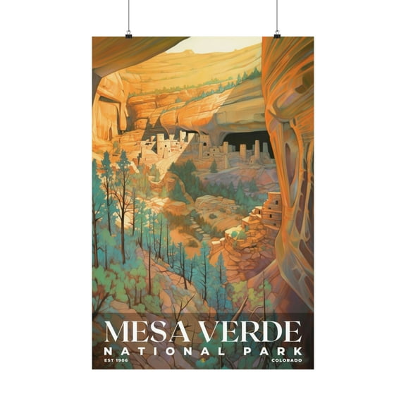 ELNEIT - Mesa Verde National Park Poster, Unframed Matte Paper, S02