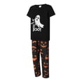 thumbnail image 3 of Halloween Pajamas for Family Glow In The Dark Pattern Letter Holiday Sleepwear, 3 of 10