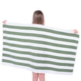 thumbnail image 3 of Cotton Paradise, Cabana Stripe Beach Towels 4 Packed, 100 % Cotton Extra Large Pool Towels, Oversized Swim Towels, Soft Absorbent Quick Dry, Sage Green, 3 of 8