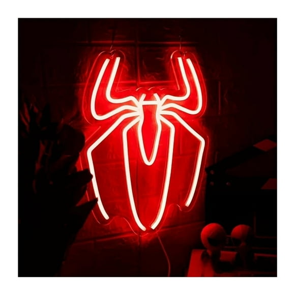 Spider Anime Neon Sign: Multipurpose USB LED Wall Decor, For Playroom, Man Cave, Bar Sign Lamp 26cm×32.5cm