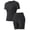 Black, variant on Women Solid Tone 2 Piece Activewear Set Crew Neck Short Sleeve Slim Top High Waist Biker Shorts Seamless Stretch Gym Workout Yoga Matching Tracksuit summerwins