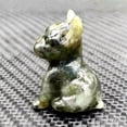 thumbnail image 2 of K-KED Natural French Bulldog Carved Quartz Crystal Puppy Gemstone Mini Puppy Ornament-Labradorite Quartz, 2 of 6