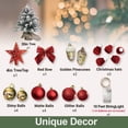 thumbnail image 3 of Red Small Artificial Christmas Tree Pre-lit Tabletop Xmas Tree with Lights and Rich Decorations, 3 of 8