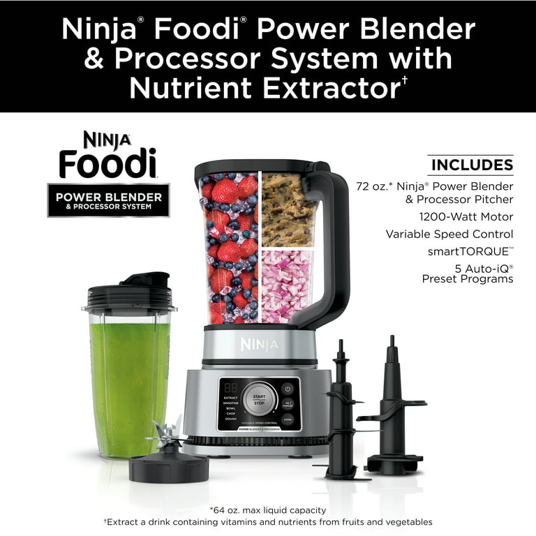 Ninja® Foodi® Power Blender & Processor System with Nutrient Extractor*  3in1 Blender 1200W 5 Auto-iQ® Presets 