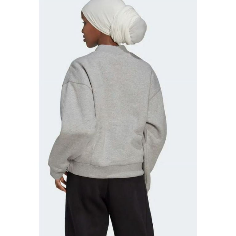adidas Women's All Szn Fleece Mock Neck Sweatshirt, Medium Grey Heather, M
