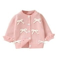 thumbnail image 1 of Pull Tricoté Mignon à Col Rond Manches Longues pour Bébé Fille 0-3T, Chandail en Molleton Chaud pour Enfants Rose, 1 of 4