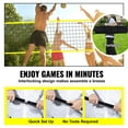 thumbnail image 5 of KFFKFF 32x3ft Outdoor Portable Volleyball Net Set System - Quick & Easy Assembly , Adjustable Height Steel Poles, w/ PVC Volleyball Pump & Carrying Bag for Beach Backyard, 5 of 9