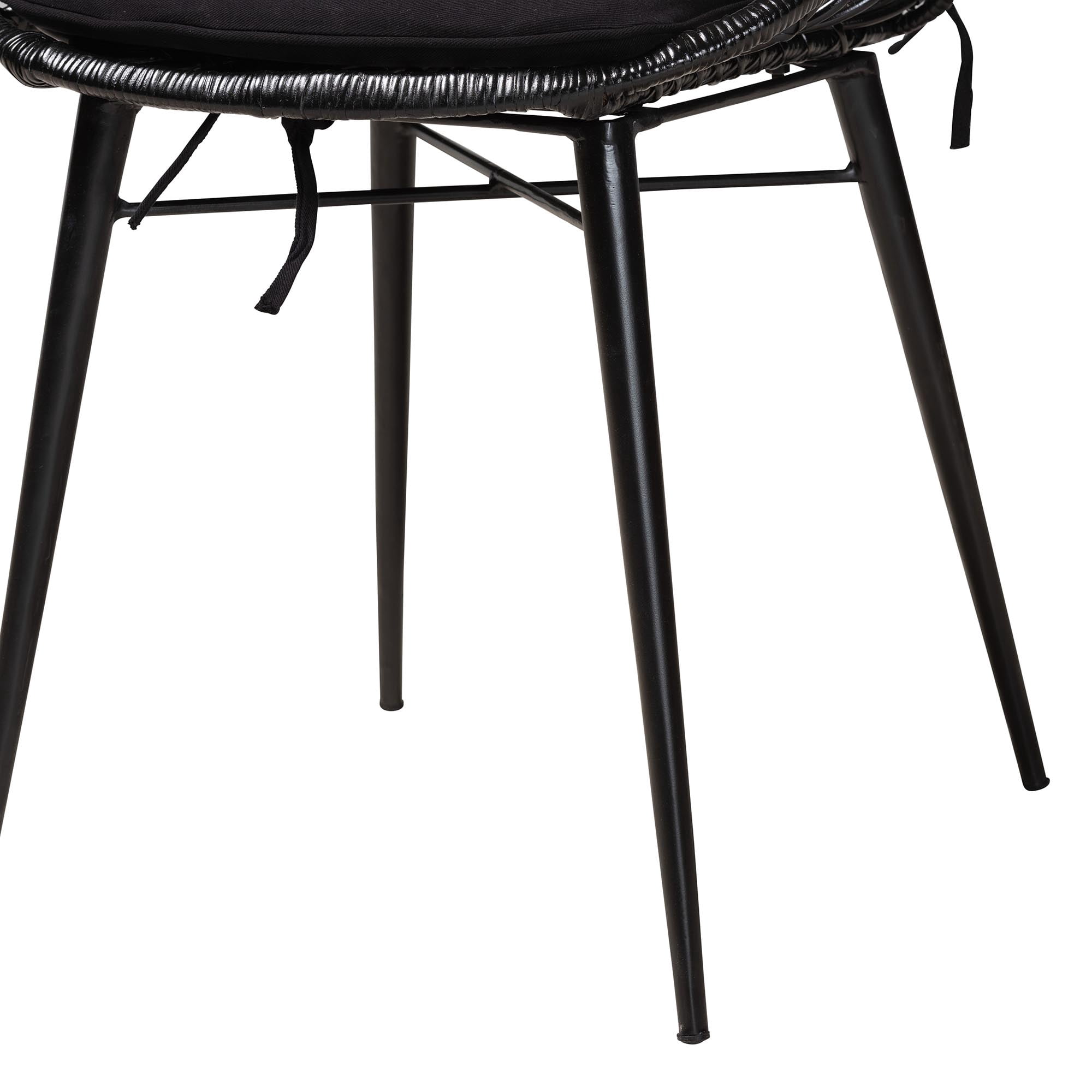 bali & pari Sabelle Rattan BOHO Dining Chairs, Set of 2, Black