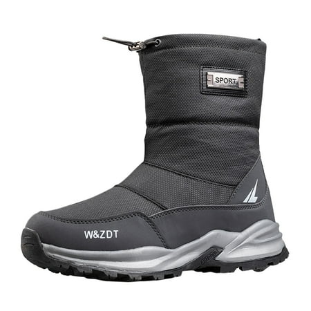 XDDST Men Boots Men s Winter Outdoor High Top Leisure Sports Cotton Boots Pull Rope Non Slip Thick Warm Snow Boots Shoes Men s Fuzzy Boots
