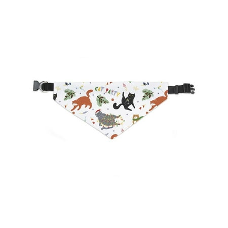 Christmas Cat Party Fun Pattern Bandana -Image by Shutterstock x-Large
