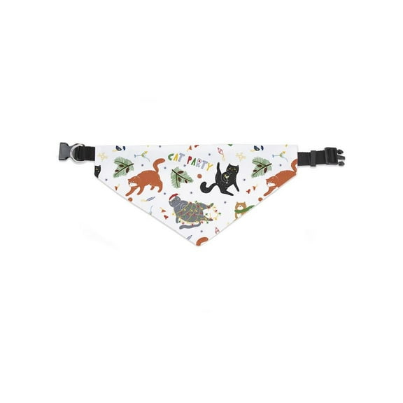 Christmas Cat Party Fun Pattern Bandana -Image by Shutterstock, x-Large