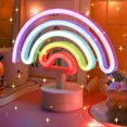 thumbnail image 1 of OUSITAID Neon Sign LED Rainbow-shaped Neon Light Battery/USB Powered Colorful Neon Lamp with Holder Base Rainbow Nightlight Decorative Table Light for Birthday Bar Party, 1 of 9