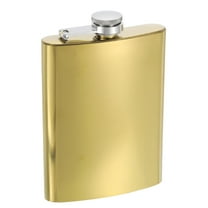 Uxcell 8oz 230ml Stainless Steel Hip Flask for Camping Hiking Outdoor Activity, Gold