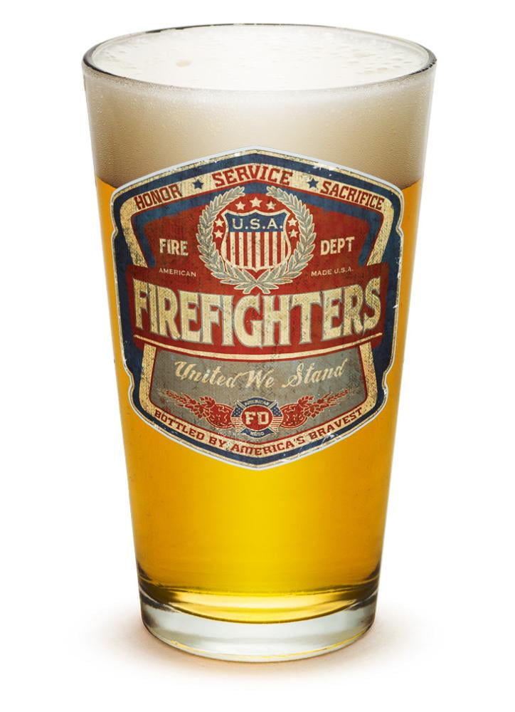 Fire 16 oz. Pint Glass Denim Fade Beer Label by Erazor Bits