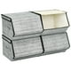 Gymax Grands Cubes Empilables de Bacs W/Lids Organisateurs de Stockage W/Linen&Oxford Tissu 4Sets – image 1 sur 10