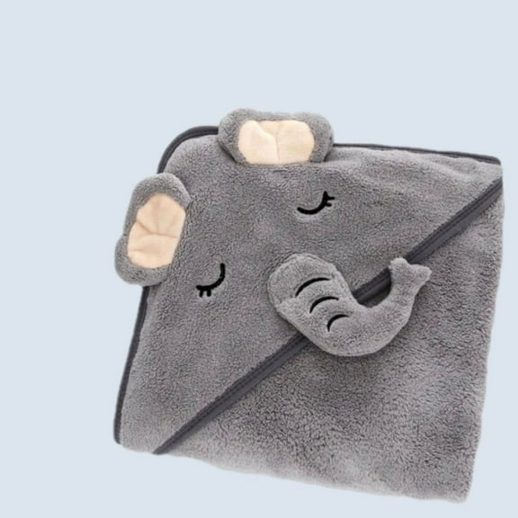 Hooded Baby Towel Set – Soft Coral Fleece & Muslin Washcloths for Newborns – Cute Animal Design for Bath, Swaddle & Burp Cloth – 6-Pack Reusable Baby Wipes for Boys & Girls