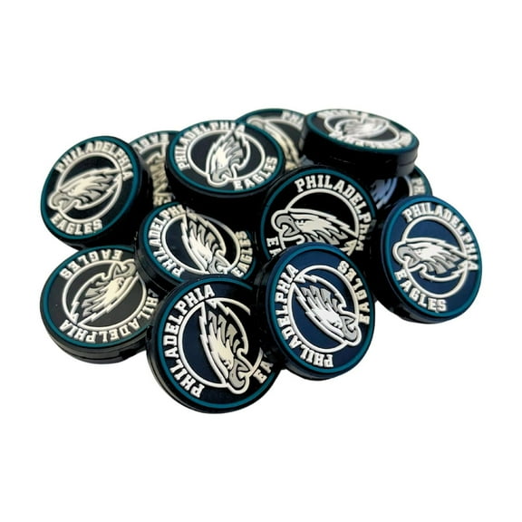 Philadelphia Focal Bead Sports Football Shaped 12pk 1.1 for Bulk Keychains Silicone Charm Beadable Pens Freshie Hangers Logo Circle Super