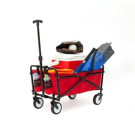 Seina Compact Folding Outdoor Utility Cart - Red (Best Beach Cart Wheels)