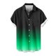 thumbnail image 5 of Blusa y camisa de manga corta con cuello vuelto para hombre, blusa informal de moda con cuello vuelto, estampado degradado, camisa de manga corta con botones, blusa de poliéster para hombre, 5 of 6