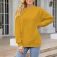 thumbnail image 2 of Breezora Comfortable Long Sleeve Crew Neck Top for Women Fall Fashion Loose Fit Soft Touch Loungewear Everyday Casual Wear XXL Size Yellow, 2 of 4