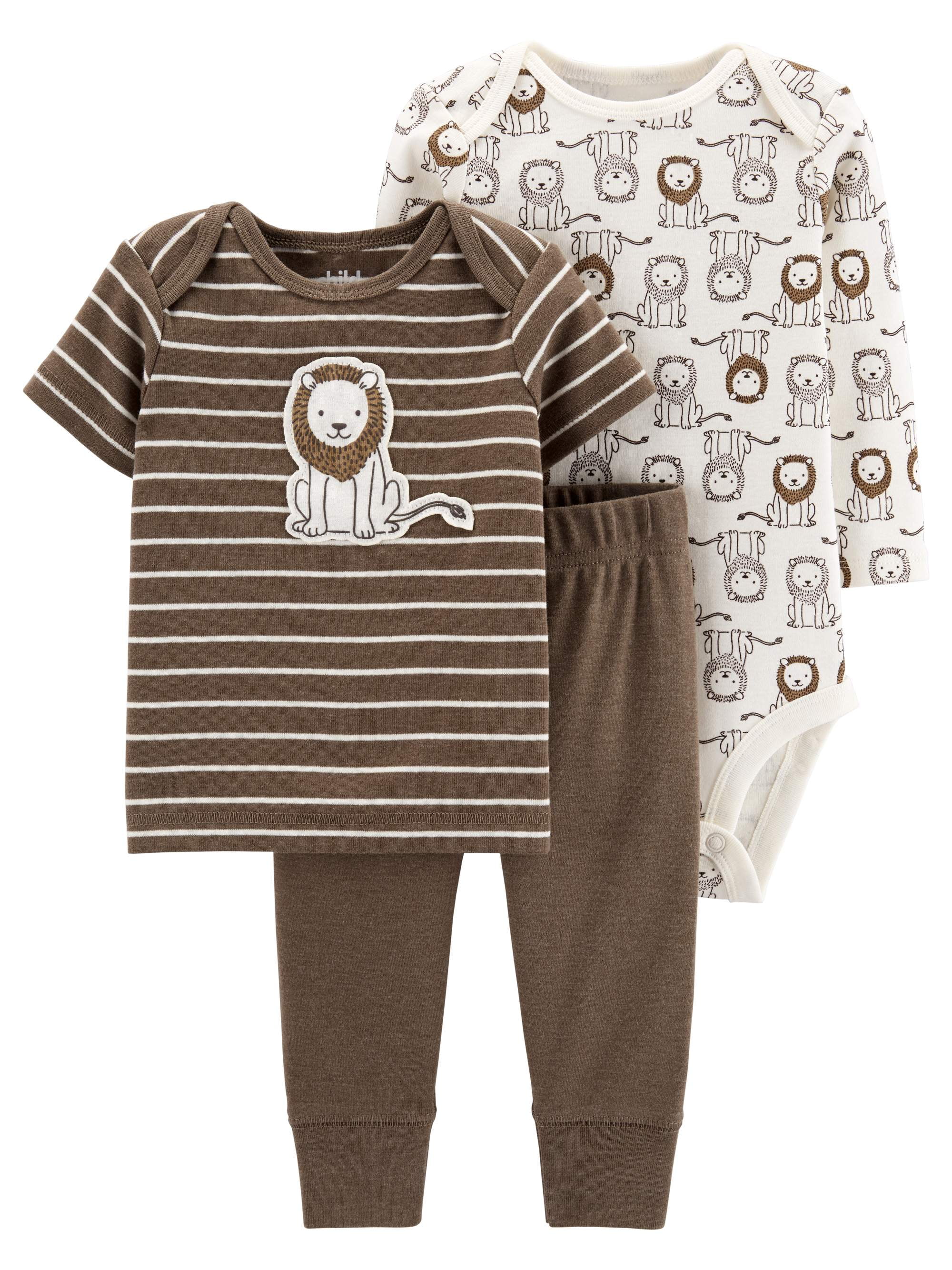 Long-Sleeve Shirt and Woven Pant Playwear Set Simple Joys by Carters Baby Boys 3-Piece Fleece Vest