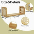 thumbnail image 5 of Ecowillon 17 Inch Rattan Wall Shelf, Wooden Hanging Bookshelf Storage, Natural Cute Nursery Shelves Wall Mounted, Boho Decorative Floating Shelves for Kids Room, Living Room, Play Room, Bedroom, 5 of 7