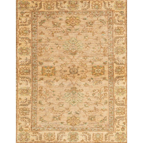 Ahgly Company Machine Washable Indoor Rectangle Abstract Chrome Gold Yellow Area Rugs, 5' x 7'
