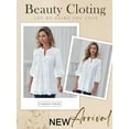thumbnail image 5 of Nlife Women Lace Crochet V Neck 3/4 Sleeve Buttons Embroidery Tunic Blouse, 5 of 7