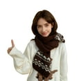 thumbnail image 3 of Women's Isle Wool Knitted Scarf Artistic High End Warm Cold Weather Neck Wrap, 3 of 5
