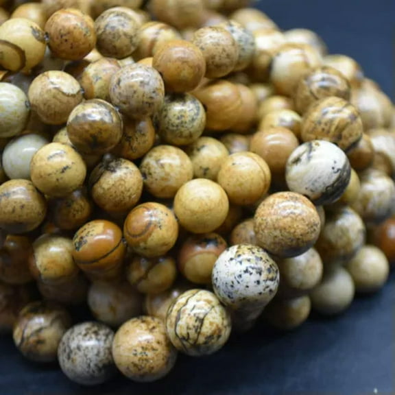 K-KED Natural Picture Jasper Semi-precious Gemstone Round Beads 6mm 8mm 10mm 12mm-8 mm