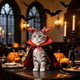 thumbnail image 5 of YYDENG Halloween Pet Vampire Cape Costume Set With Devil Horn Headband, Festive Cosplay Outfit for Cats & Small Medium Dogs, Holiday Party Photo Prop, 5 of 8