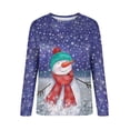 thumbnail image 4 of ICHUANYI Liquidación Mujer Manga Larga Casual Navidad Impresión Cuello Redondo Pullover Sudadera Túnica Tops ICHUANYI WER2023082202972, 4 of 6