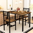 thumbnail image 6 of MOOSENG Small Wooden Dining Table Set for 2, Industrial Sturdy Dinette, Space-Saving Kitchen Table Set for Apartment, Living Room, 6 of 9
