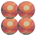 thumbnail image 3 of Round Grid Placemat ,One Sizex6, Round Placemat, PVC Plate Mat，15.4 Inch Non-Slip and Heat Resistant, Table Placemat, Dining Room Placemat Orange Pretty Sun, 3 of 7
