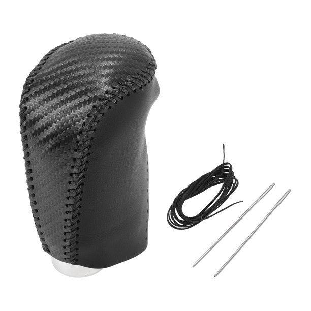 Cubierta de pomo de cambio de marcha Unique Bargains, protector de manija de cambio para Nissan Rogue Sport 2017-2022, fibra de carbono negra, cuero sintético negro, 1 Pc antideslizante para automóvil