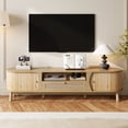 thumbnail image 3 of ​​65" Rattan TV Cabinet with Doors and Drawers - Solid Wood Frame, Holds 70" Screen​​, 3 of 9