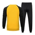 thumbnail image 4 of 2024 End-of-year Clearance! Men's 2 Piece Sweatsuits Outfits Casual Colorblock Crewneck Pullover Sweatshirt Joggers Sweatpants Set Tracksuit - Yellow, 4 of 8